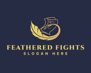 Feather Writing Pen logo design