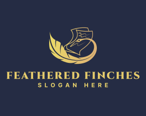 Feather Writing Pen logo design