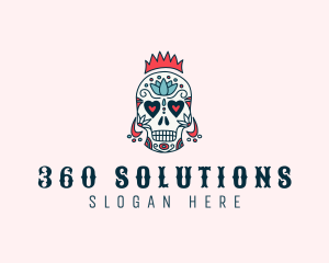 Festive Skull Crown  logo design