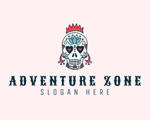 Festive Skull Crown  logo design