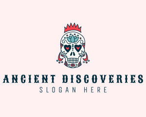 Festive Skull Crown  logo design