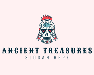 Festive Skull Crown  logo design