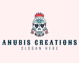 Festive Skull Crown  logo design