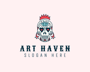 Festive Skull Crown  logo design