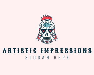 Festive Skull Crown  logo design