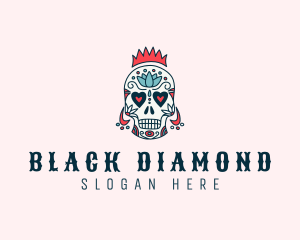 Festive Skull Crown  logo design