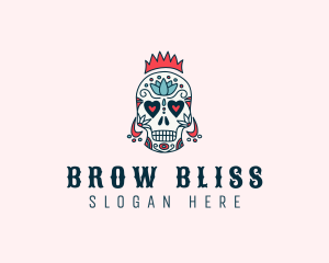 Festive Skull Crown  logo design