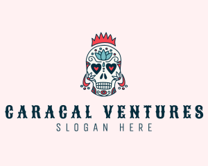 Festive Skull Crown  logo design