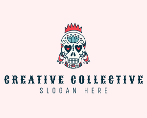 Festive Skull Crown  logo design