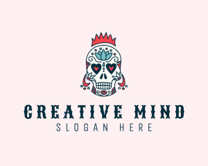 Festive Skull Crown  logo design