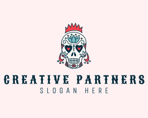 Festive Skull Crown  logo design