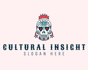 Festive Skull Crown  logo design