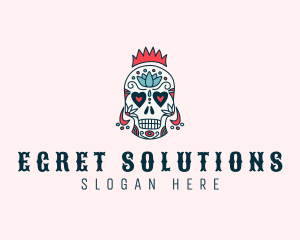 Festive Skull Crown  logo design