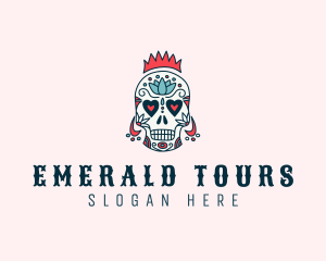 Festive Skull Crown  logo design