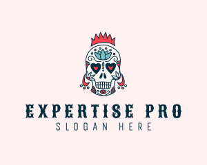 Festive Skull Crown  logo design