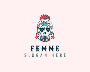 Festive Skull Crown  logo design