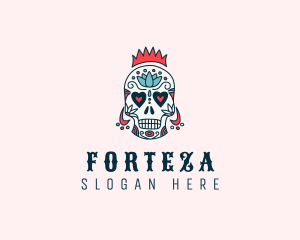 Festive Skull Crown  logo design