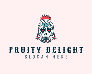 Festive Skull Crown  logo design