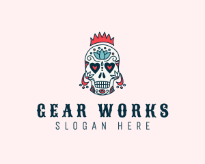 Festive Skull Crown  logo design