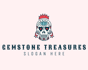 Festive Skull Crown  logo design