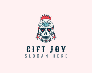 Festive Skull Crown  logo design