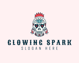 Festive Skull Crown  logo design