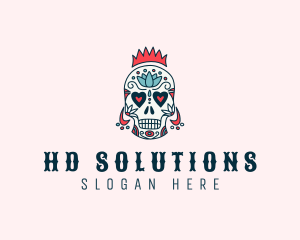 Festive Skull Crown  logo design