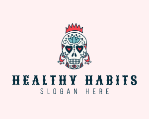 Festive Skull Crown  logo design