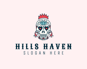 Festive Skull Crown  logo design