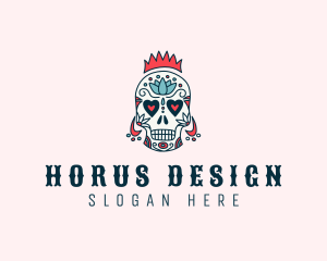 Festive Skull Crown  logo design