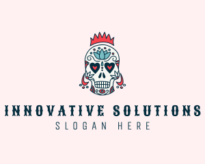 Festive Skull Crown  logo design