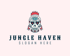 Festive Skull Crown  logo design