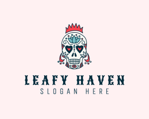 Festive Skull Crown  logo design