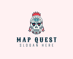 Festive Skull Crown  logo design