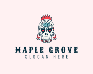 Festive Skull Crown  logo design