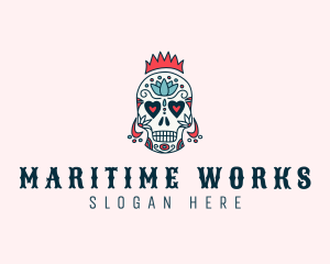 Festive Skull Crown  logo design