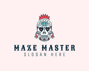 Festive Skull Crown  logo design