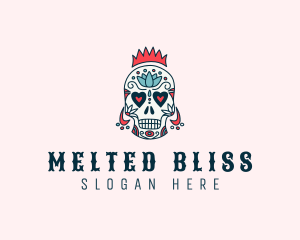 Festive Skull Crown  logo design