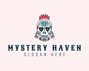 Festive Skull Crown  logo design