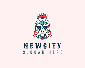 Festive Skull Crown  logo design