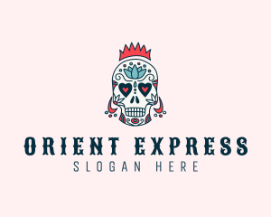 Festive Skull Crown  logo design