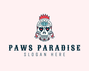 Festive Skull Crown  logo design