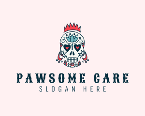 Festive Skull Crown  logo design