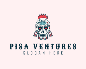 Festive Skull Crown  logo design