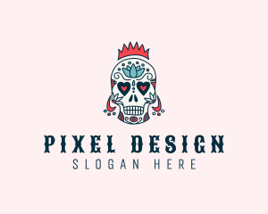 Festive Skull Crown  logo design