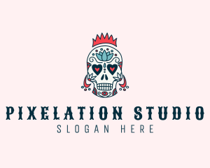 Festive Skull Crown  logo design