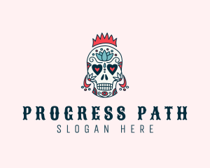 Festive Skull Crown  logo design