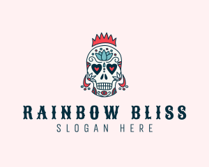 Festive Skull Crown  logo design