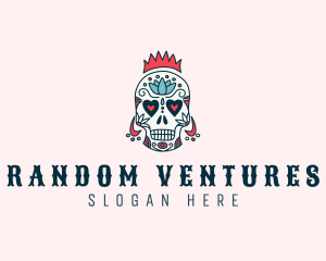 Festive Skull Crown  logo design