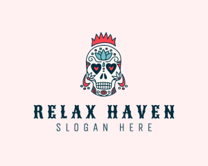 Festive Skull Crown  logo design